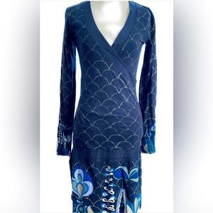 Desigual long sleeve V neck dress